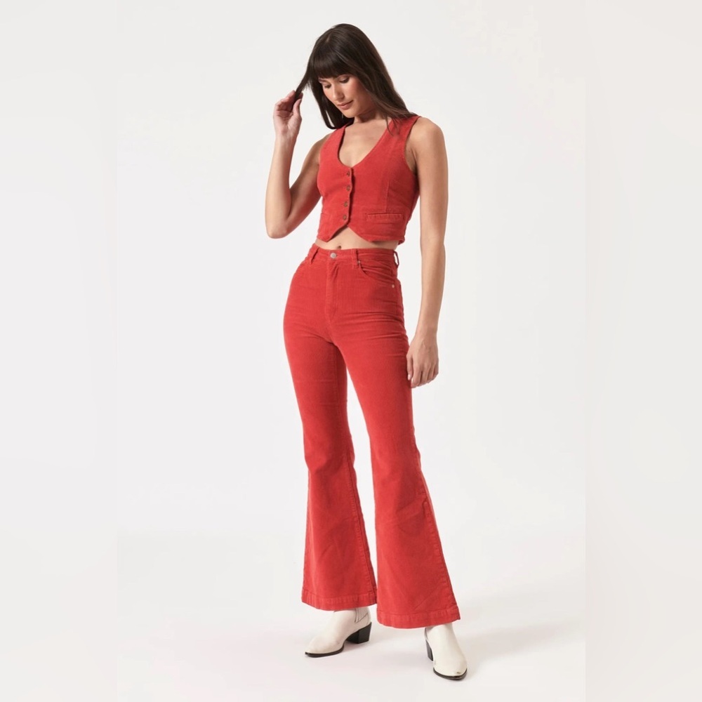 Red size 27 ROLLA'S EAST COAST HIGH RISE CORDUROY FLARE PANTS